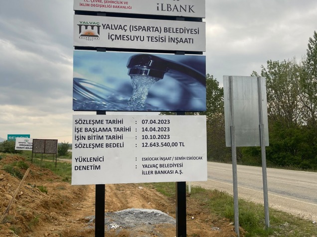 Isparta Yalvaç Belediyesi İçmesuyu İletim Hattı (kısmi) ve Debimetre Odası Yapımı İşi 